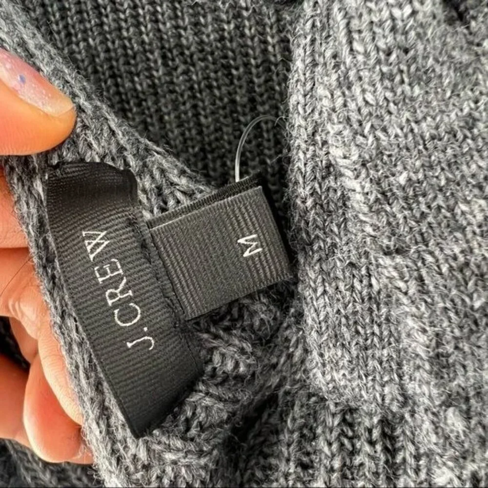 J. Crew alpaca blend grey long sweater M